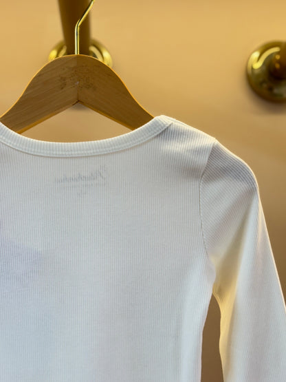 Blusa Infantil Rib Moldura Cavalinho Cristal Off White - Pituchinhus