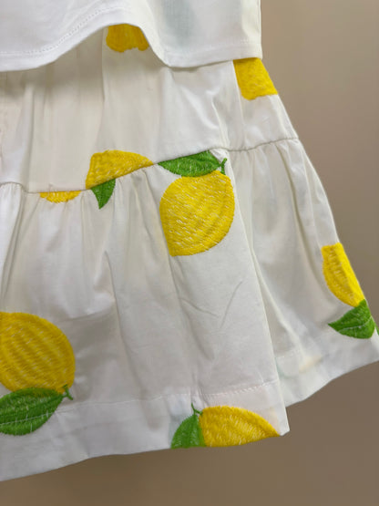 Conjunto Infantil Blusa Off e Saia Limões Soleil - Animê