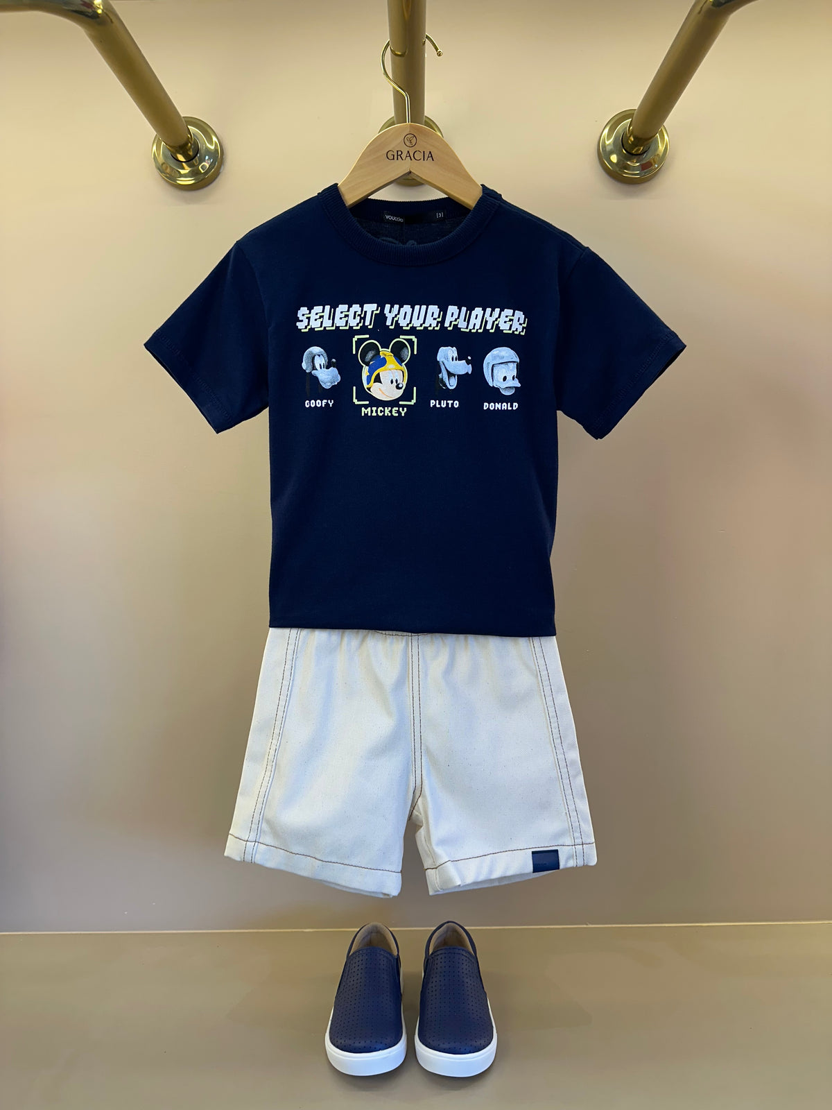 Conjunto Infantil T-Shirt Select Player Mickey Mouse e Bermuda Sarja - Youccie