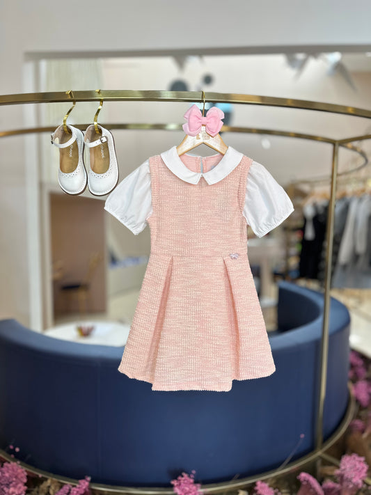 Vestido Infantil Tweed com Gola - Momi