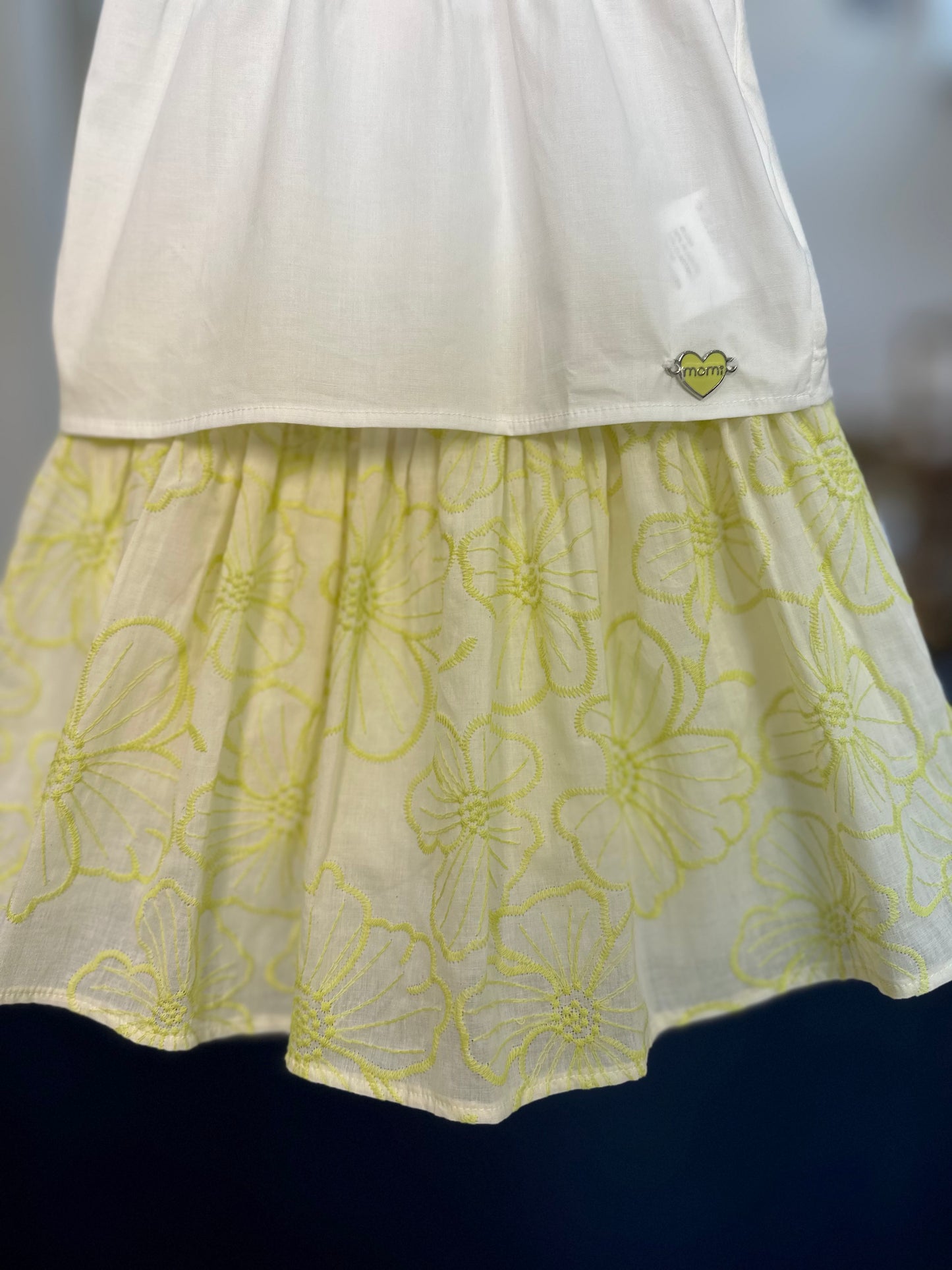 Conjunto Infantil Blusa e Saia-shorts Laise Flores Neon Lima - Momi