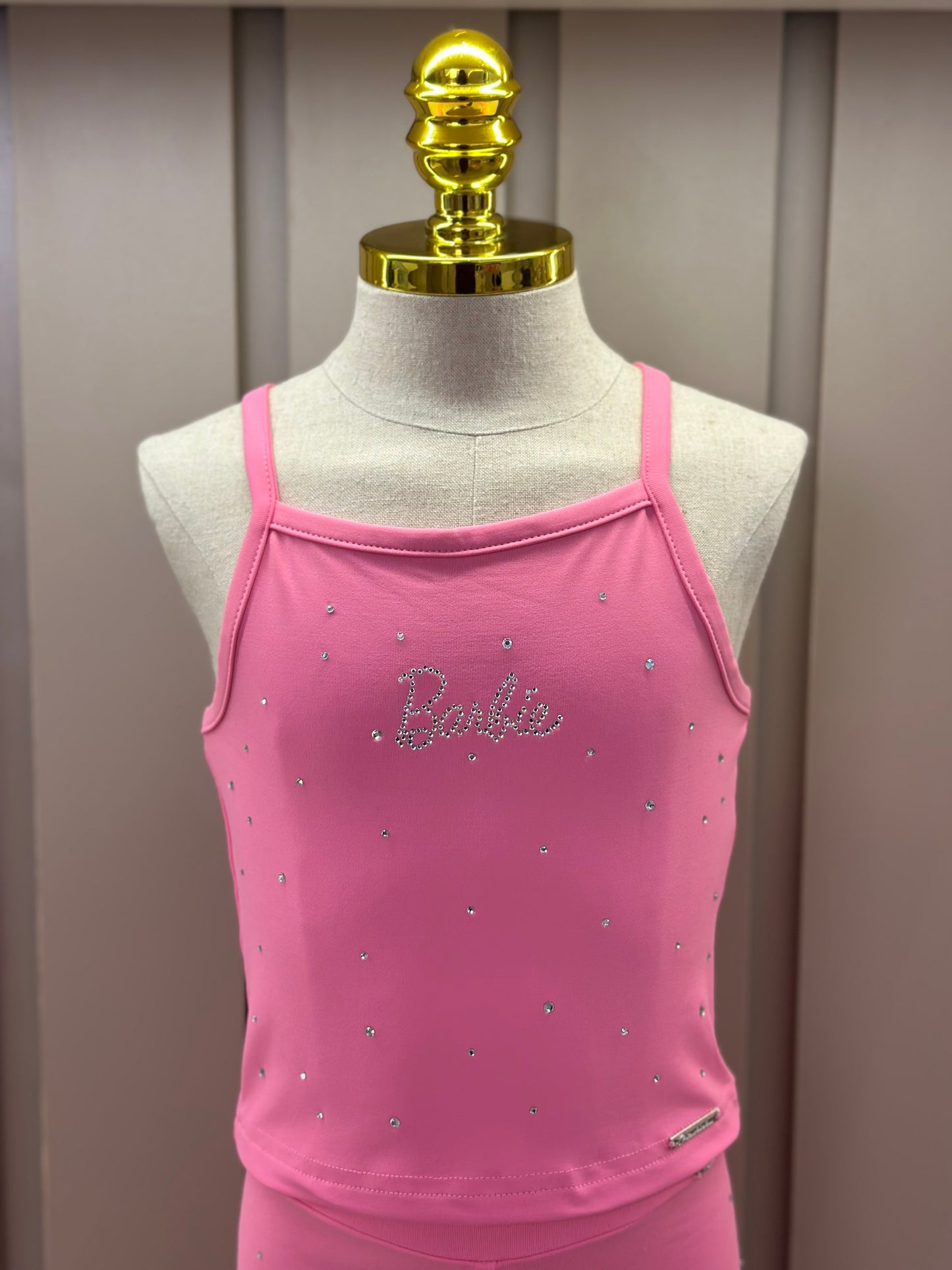 Conjunto Infantil Blusa Light Cristais Barbie e Calça Reta Light Cristais Barbie Rosa Pop Pink - Pituchinhus