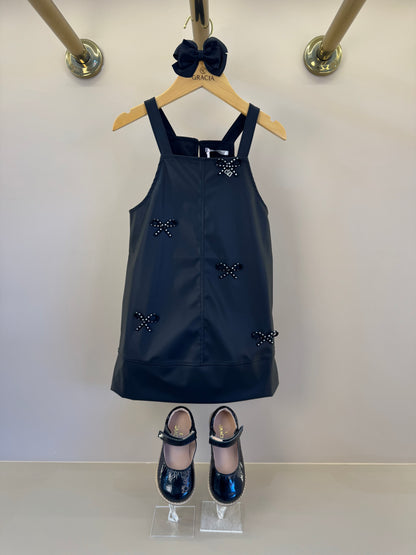 Salopete Infantil Like Leather Preto - Gabriela Aquarela