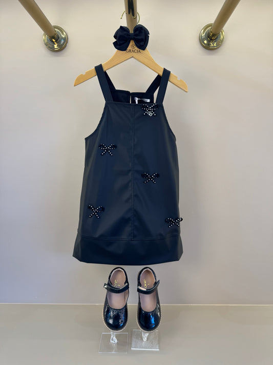 Salopete Infantil Like Leather Preto - Gabriela Aquarela