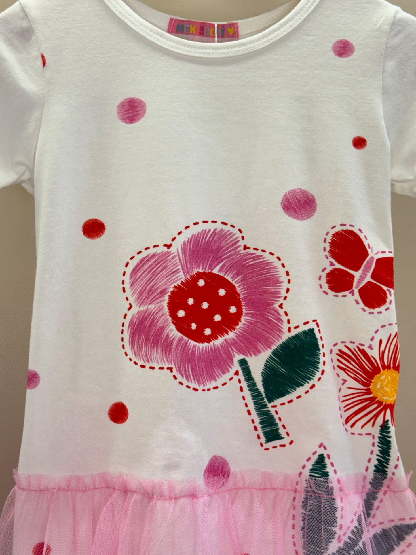 Conjunto Infantil Blusa Flor Tule e Legging - Mon Sucre
