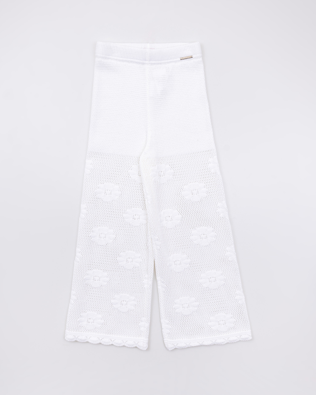 Calça Infantil Tricot Ponto Rendado Flores - Pituchinhus