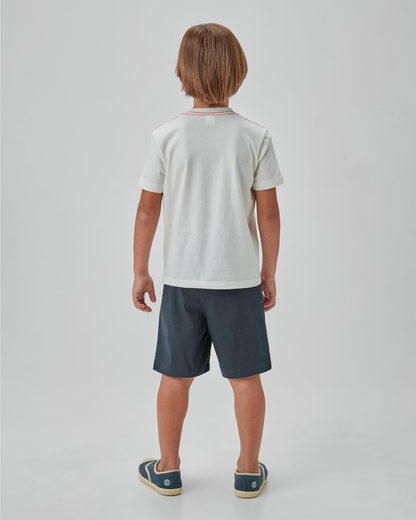 Conjunto Infantil Camiseta Algodão Big Wave e Bermuda Marinho - Beabá