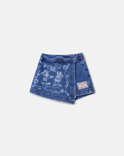 Conjunto Infantil Blusa Sailing e Shorts-saia Jeans Mickey & Minnie - Animê