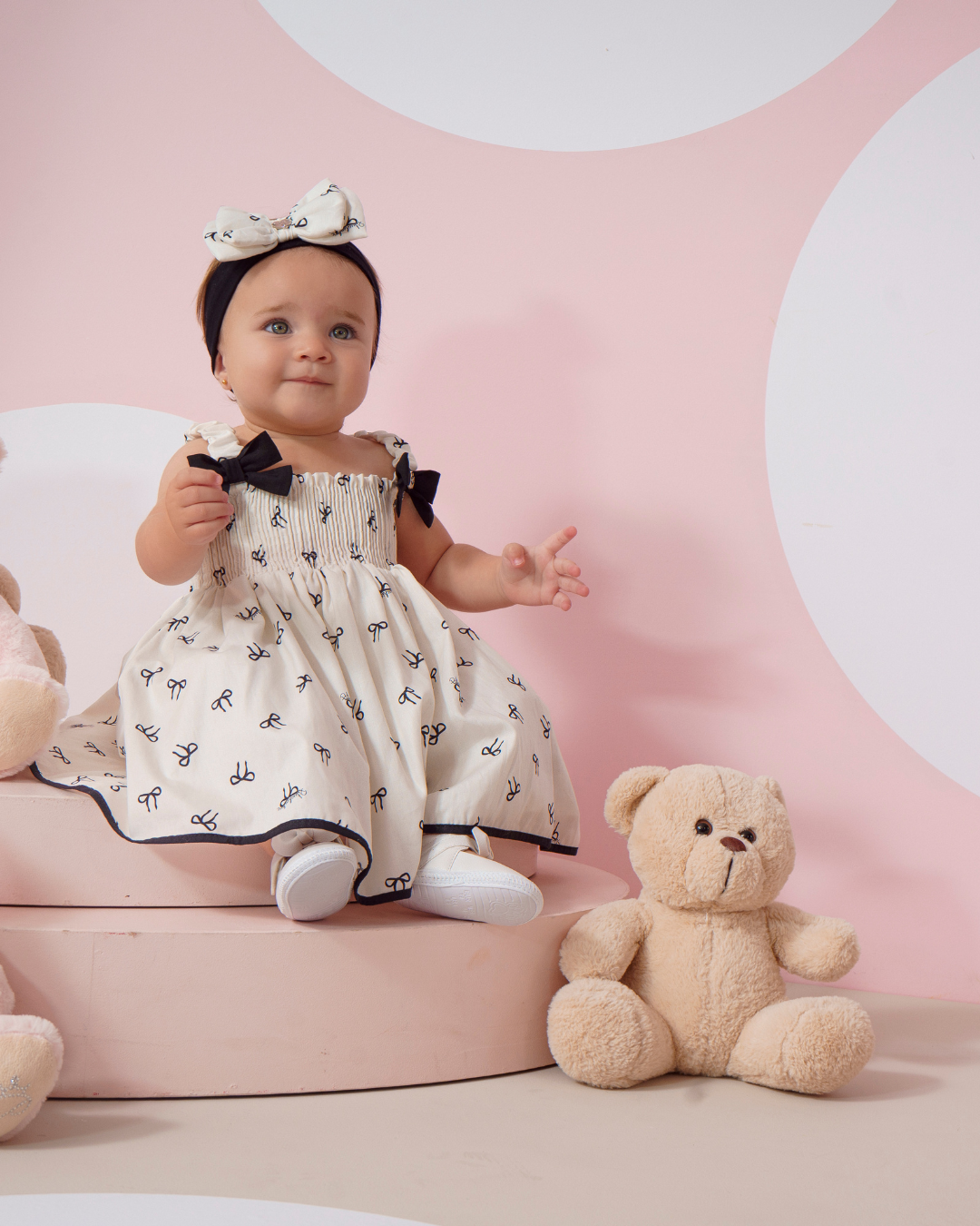 Vestido Bebê Algodão com Calcinha Lacinhos - Pituchinhus