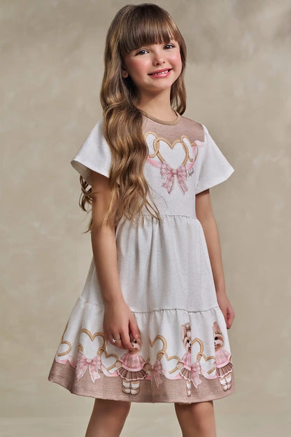 Vestido Infantil em Malha Power Bege Claro - Infanti