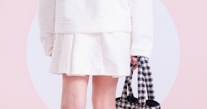Conjunto Infantil Blusa Cotton Menina Love Off White e Saia-Shorts Bouclé Pérolas - Pituchinhus