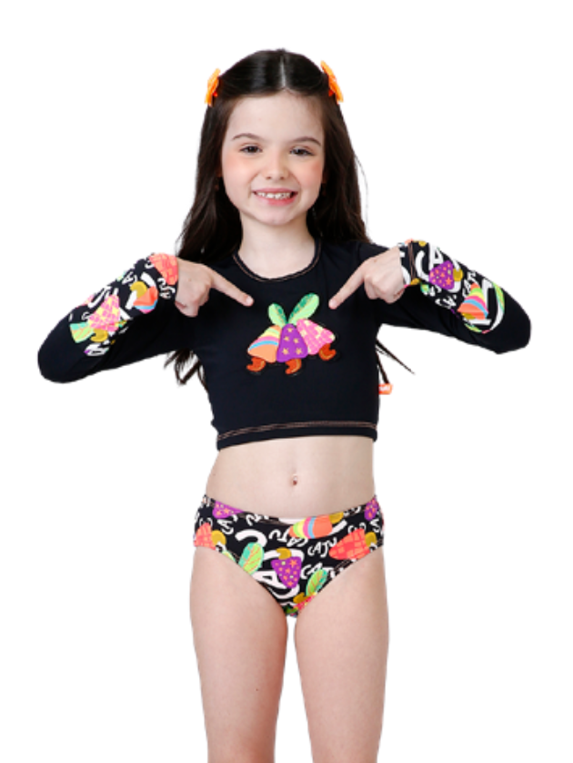 Biquíni Infantil Cropped Fernanda Est. Caju - Siri Kids