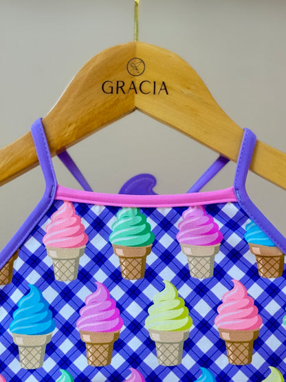 Biquíni Infantil Cropped Laila Ice Cream - Siri Kids