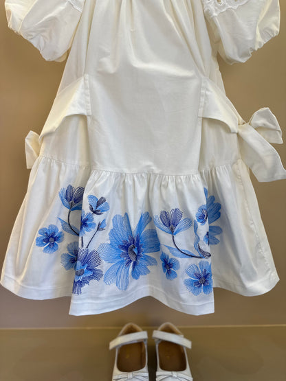 Vestido Infantil Flores Azuis - Animê