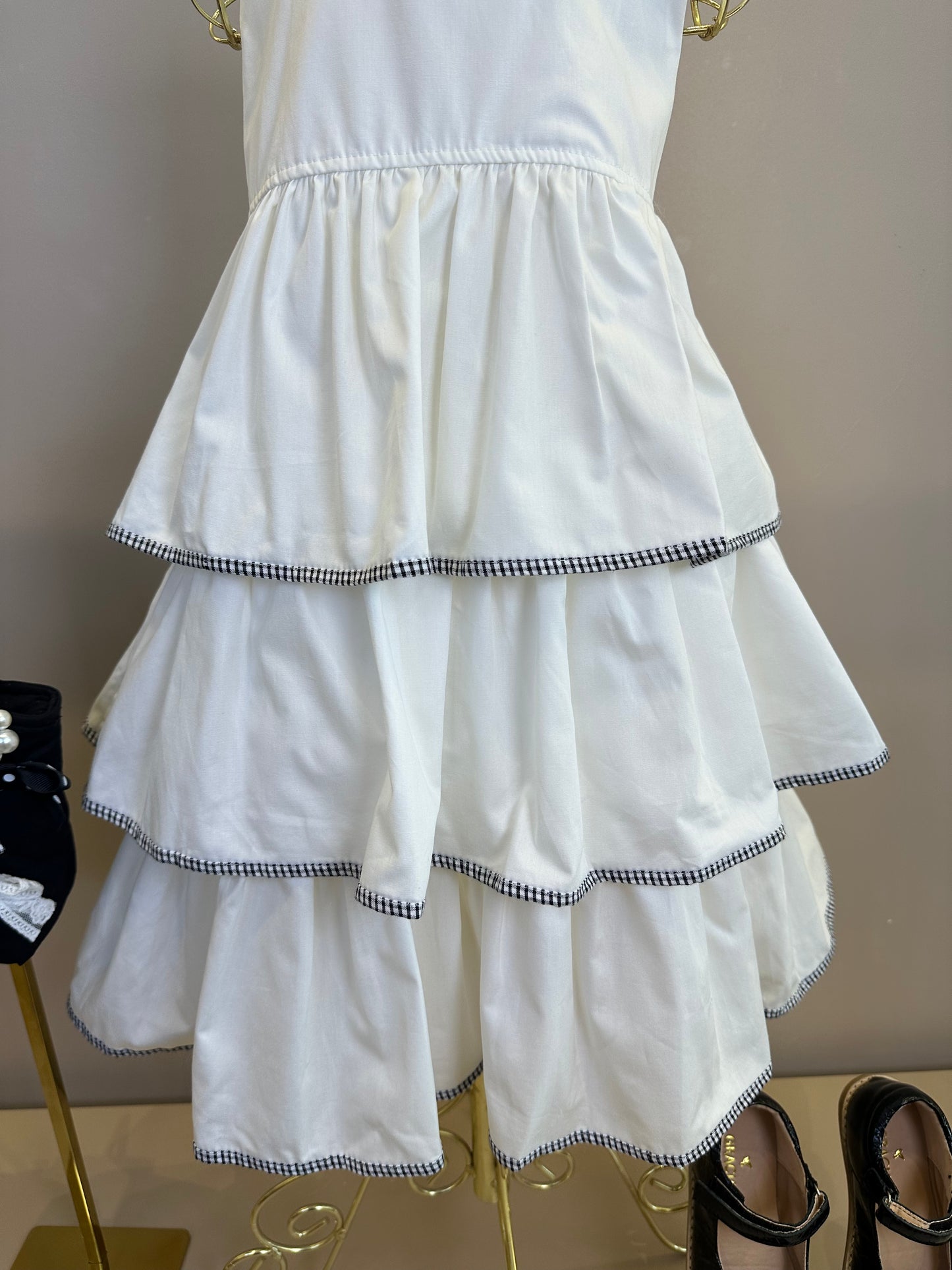 Vestido Infantil Babados Debrum Laço Xadrez - Pituchinhus