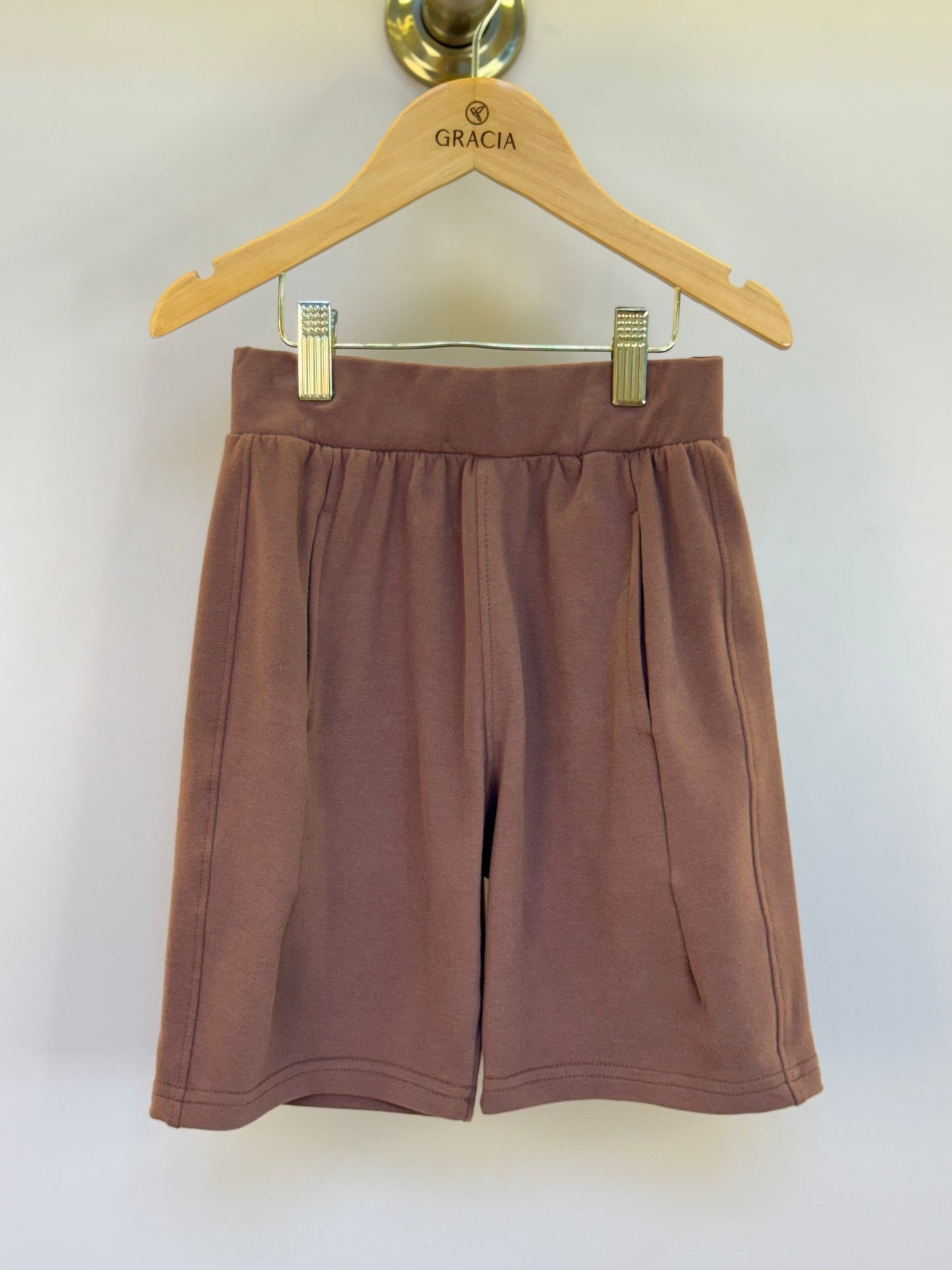 Bermuda Infantil Moletom Bolso Embutido Chocolate - Dame