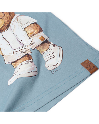 Conjunto Infantil Camiseta Teddy Sumer Delavê e Bermuda Moletom Algodão Linho - Dame