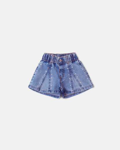 Shorts Infantil Jeans Strass - Animê