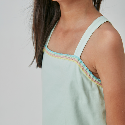 Vestido Infantil Algodão Jumper Verde Claro - Beabá PRÉ-VENDA