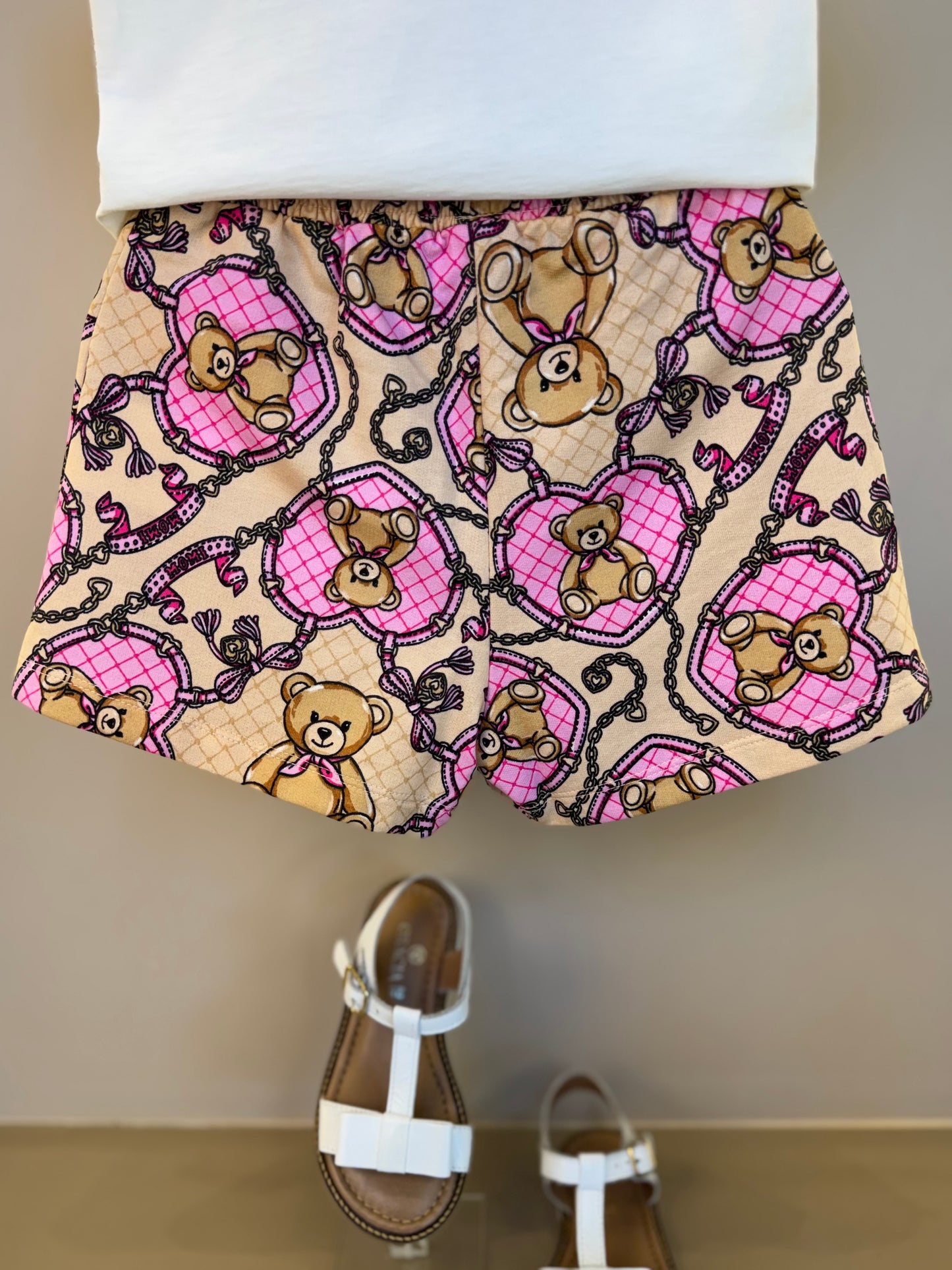 Conjunto Infantil Blusa de Ursinha com Strass e Shorts Ursinhas - Momi