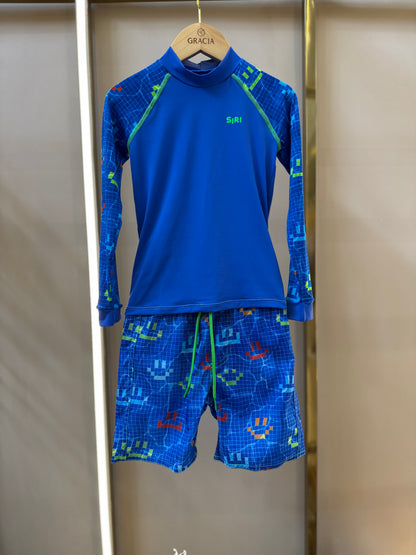 Conjunto Infantil Blusa ML e Sunga Lucca Aqua Play - Siri Kids