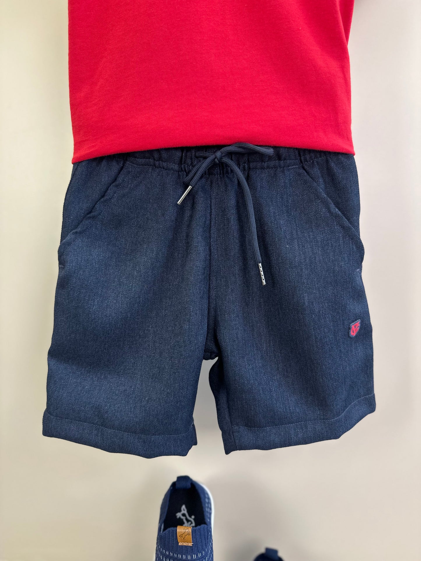 Conjunto Infantil Camiseta MC Le Mans e Bermuda Jeans - Youccie