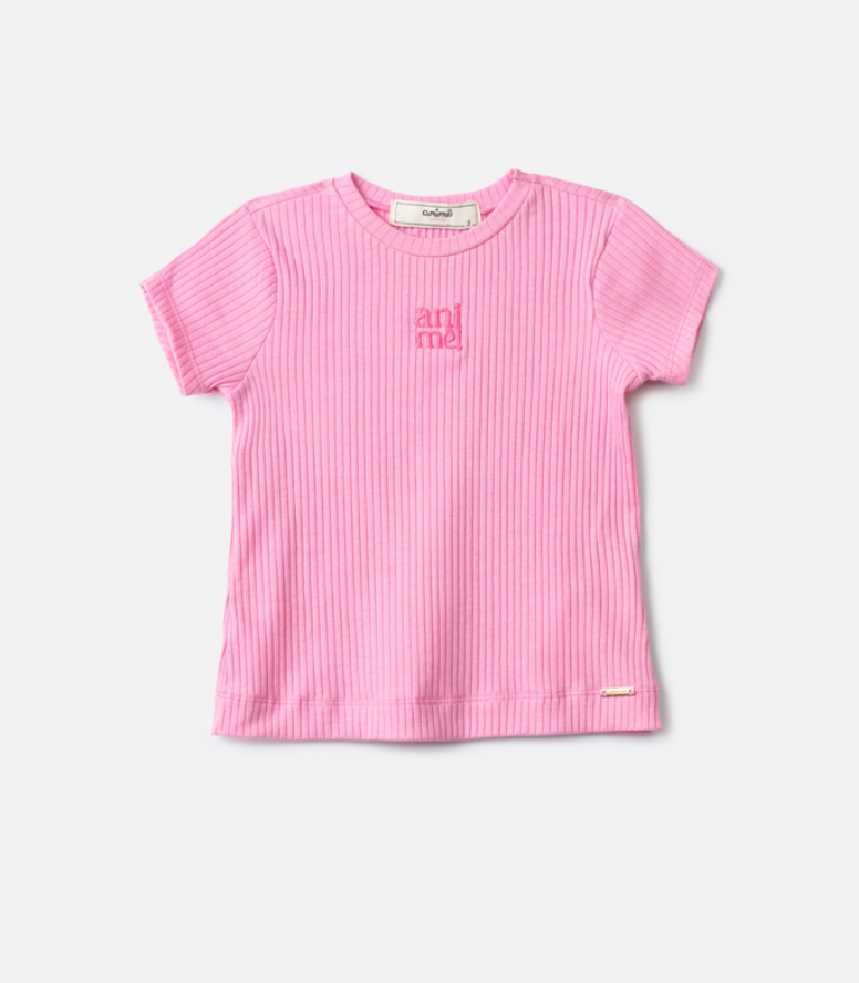 Blusa Infantil Bordada Verão Rosa  - Animê