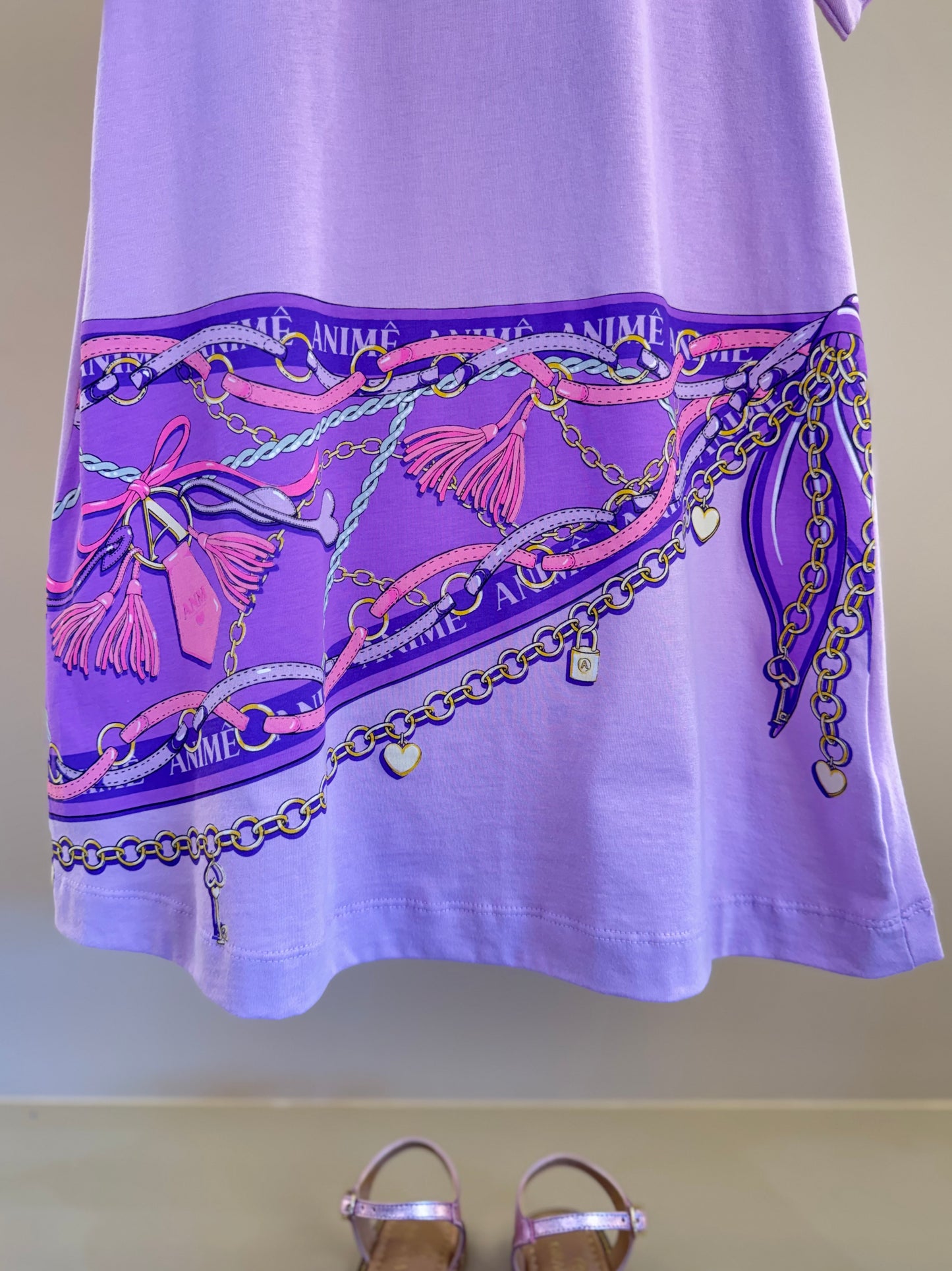 Vestido Infantil Lenço Lilás Orquídea - Animê