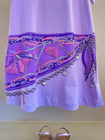 Vestido Infantil Lenço Lilás Orquídea - Animê