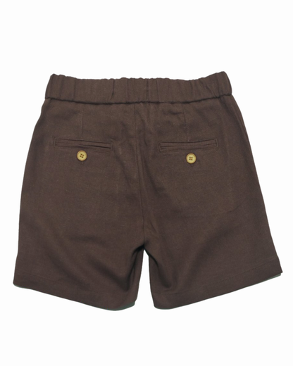 Bermuda Infantil Linho Marrom - Dudes