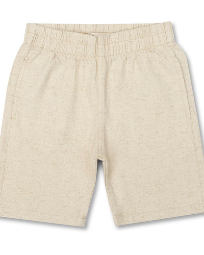 Conjunto Infantil Camiseta Algodão Teddy Conversível Malibu e Bermuda Linho Elastano Bege - Dame