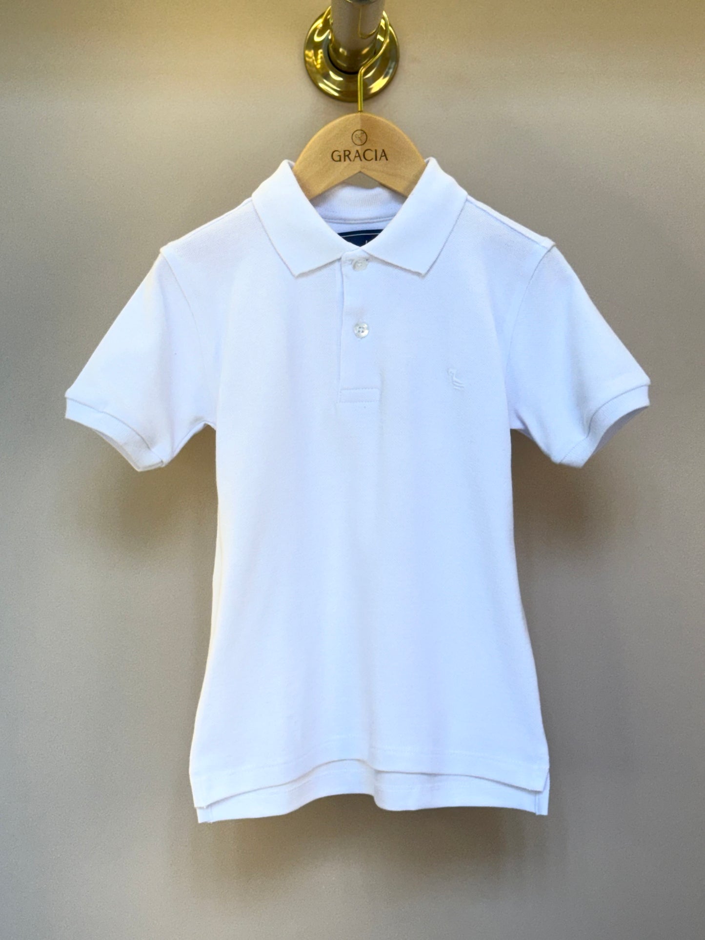 Polo Infantil Piquet Branco - Dudes