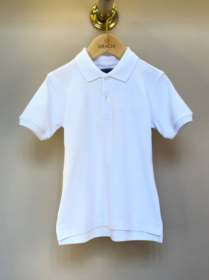 Polo Infantil Piquet Branco - Dudes