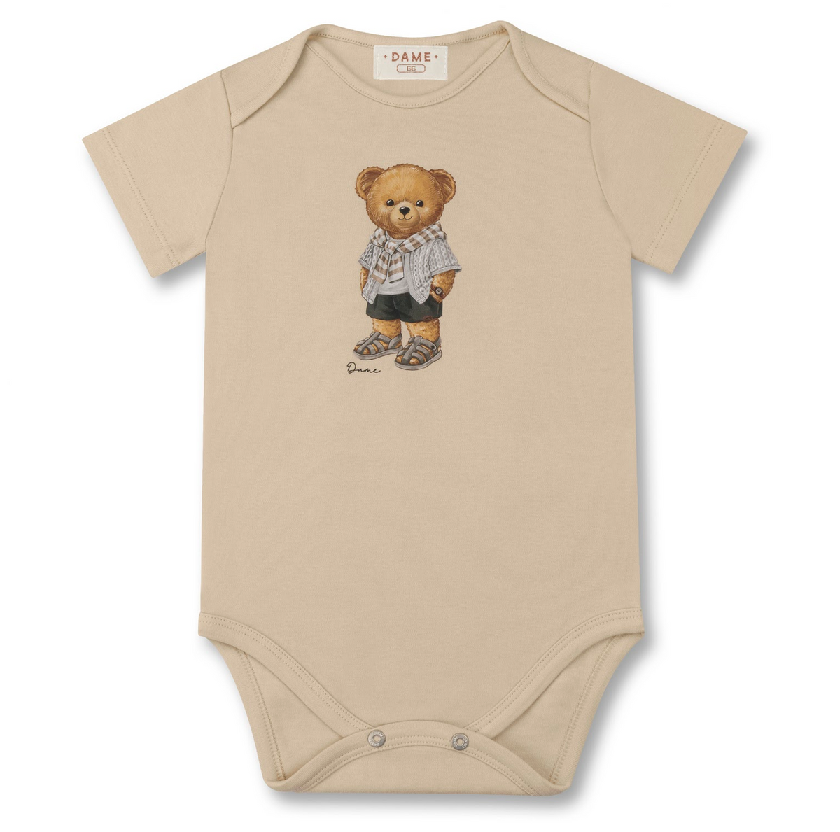 Body Bebê Algodão Egipcio Teddy Marrom - Dame