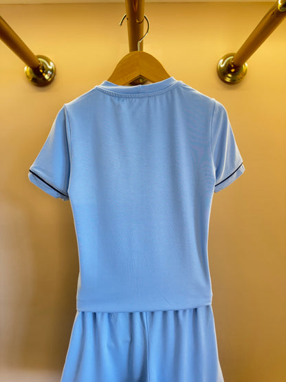 Pijama Infantil Le Basique Blusa MC e Shorts Azul Celeste - Conforteca