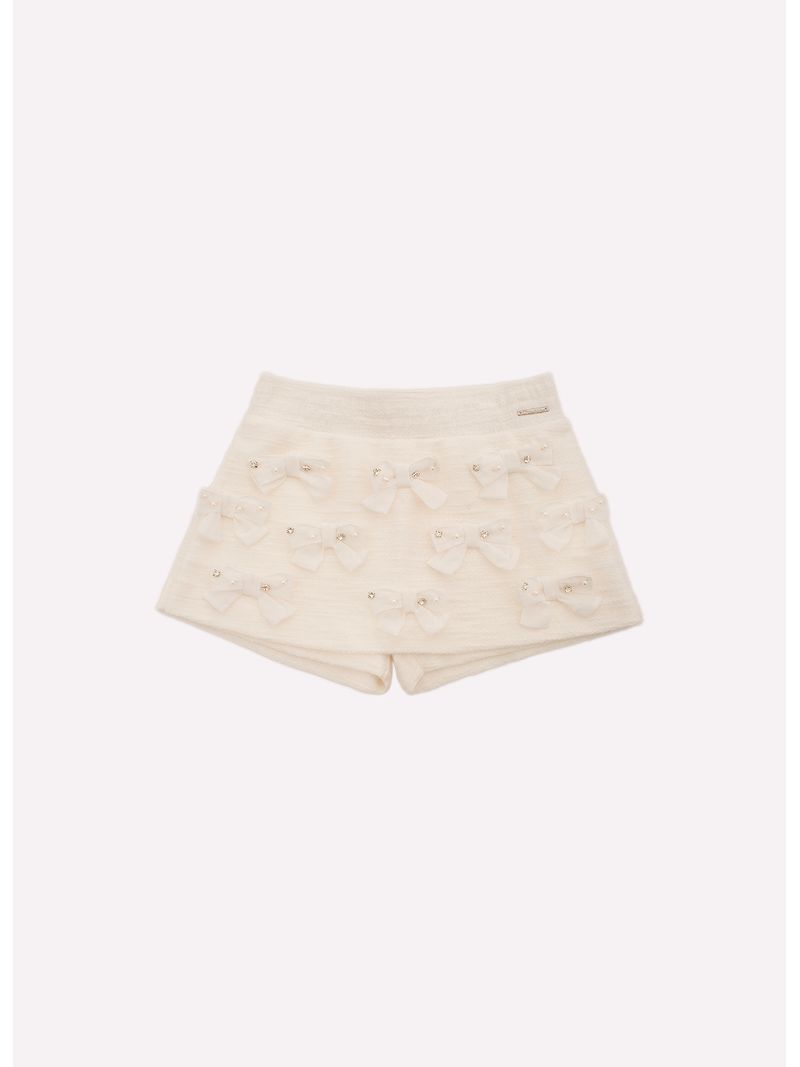 Saia-shorts Bouclé Multi-Laços Bordados