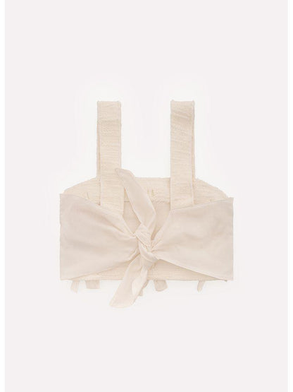 Blusa Cropped Bouclé Multi-Laços Bordados - Gracia