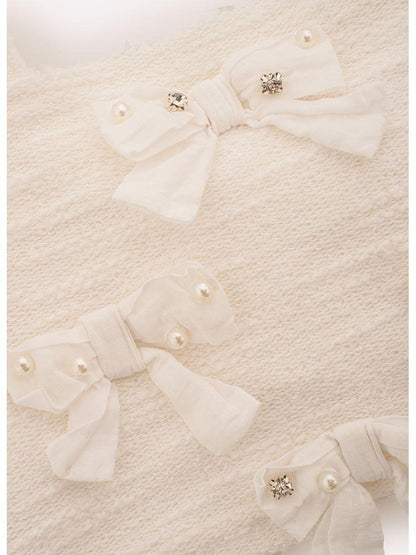 Blusa Cropped Bouclé Multi-Laços Bordados - Gracia