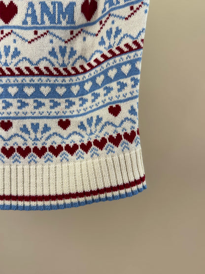 Colete Infantil Tricot Corações - Animê