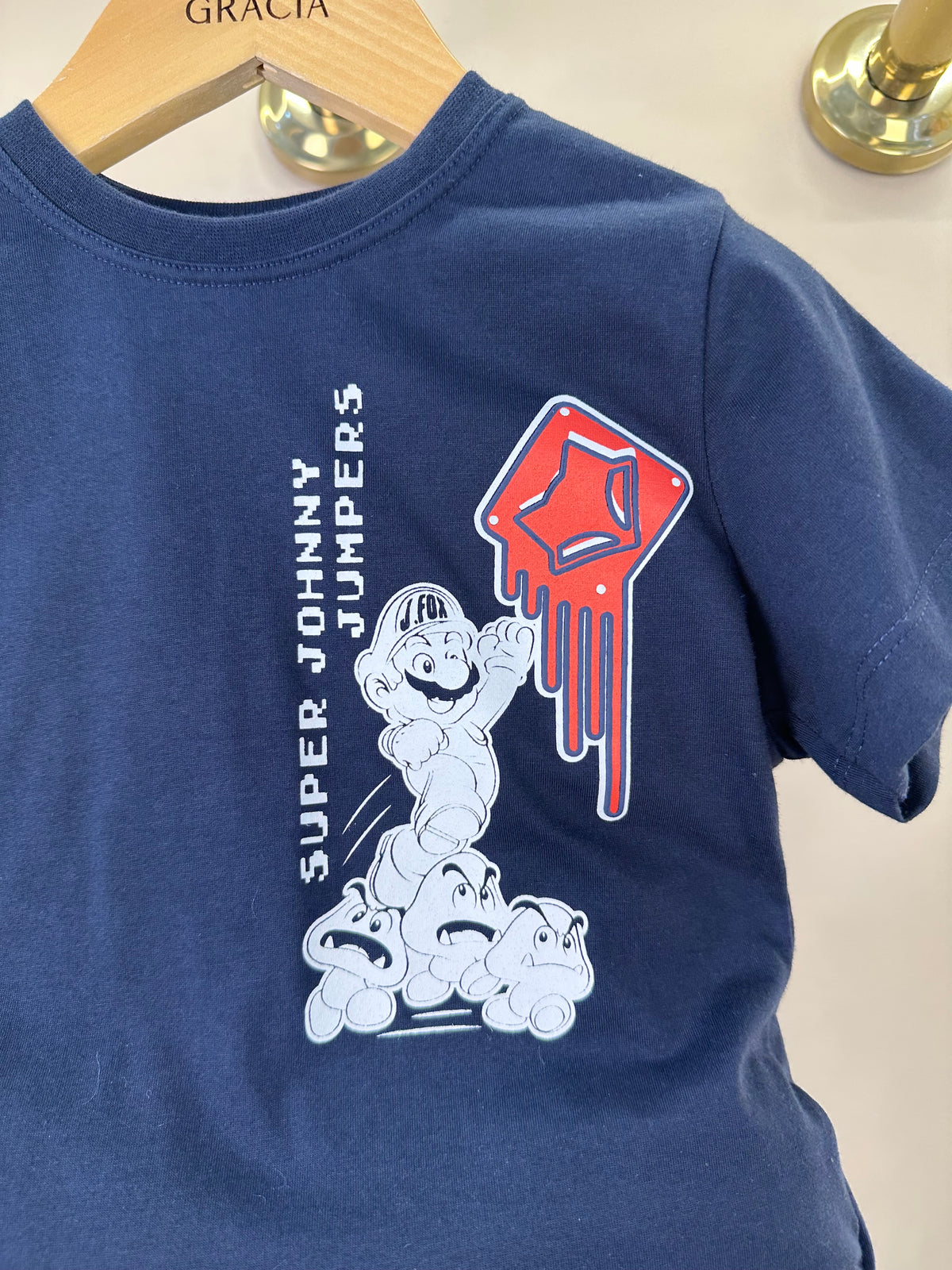 Conjunto Infantil Camiseta Johnny Jumpers Azul Marinho e Bermuda Molevisco Urban Flow Preto - Little Johnny