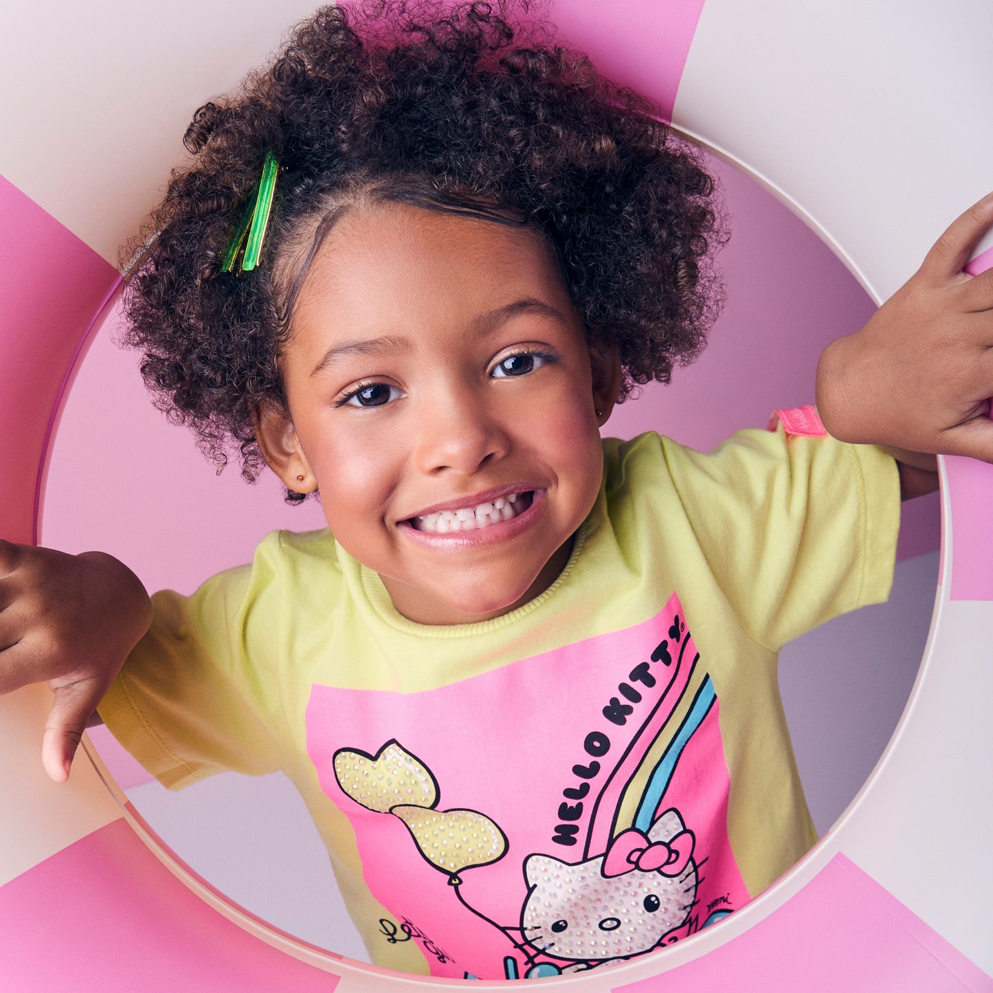 Blusa Infantil Hello Kitty Carro Verde Melão - Momi