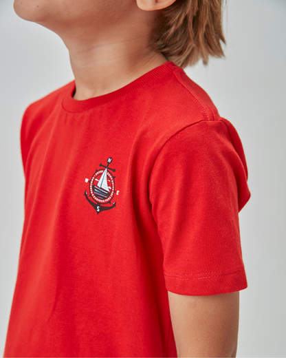 Conjunto Infantil Camiseta Algodão Navy e Bermuda Sarja Marinho - Beabá