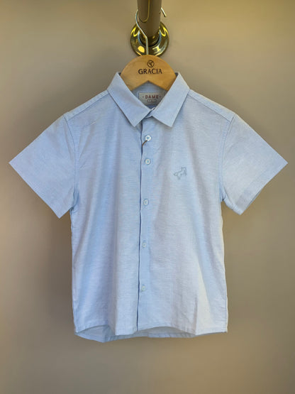 Camisa Infantil MC Oxfordine Azul - Dame