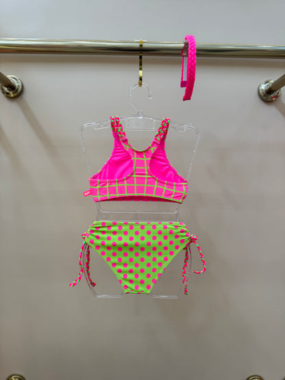 Biquíni Infantil Cropped Rose Aplic Est Turtle - Siri Kids