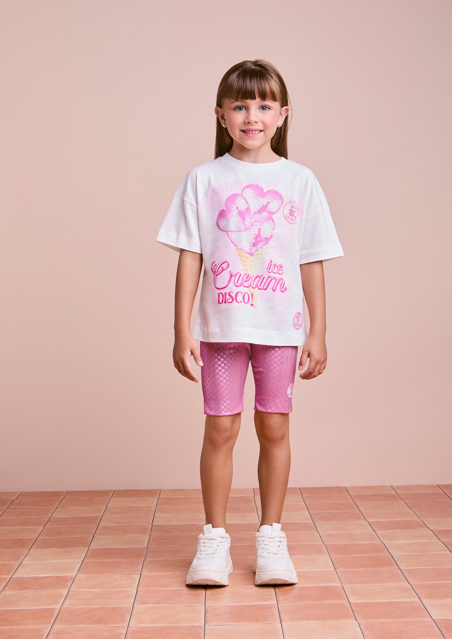Conjunto Infantil Blusa e Bermuda Summer Collection Rosa - Animê