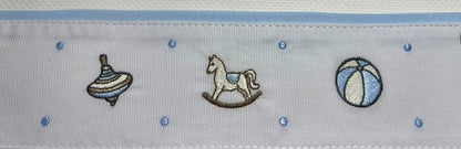 Kit 3 Fraldinhas Boca Bebê Luxo Bordadas Azul Cavalinhos - Roana
