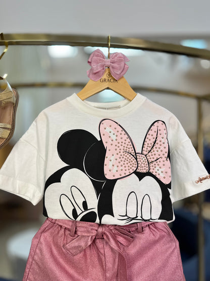 Shorts Infantil Metalizado Clássico Rose - Animê