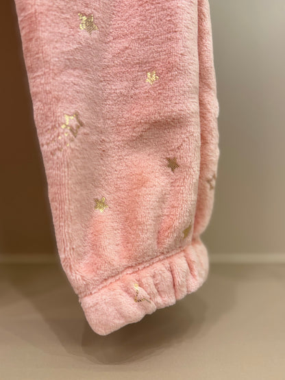 Pijama Infantil Blusão ML Ursinha e Calça Pelinho Foil Rosa Aloha - Infanti