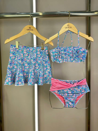 Biquíni Infantil Babado Floral - L'été