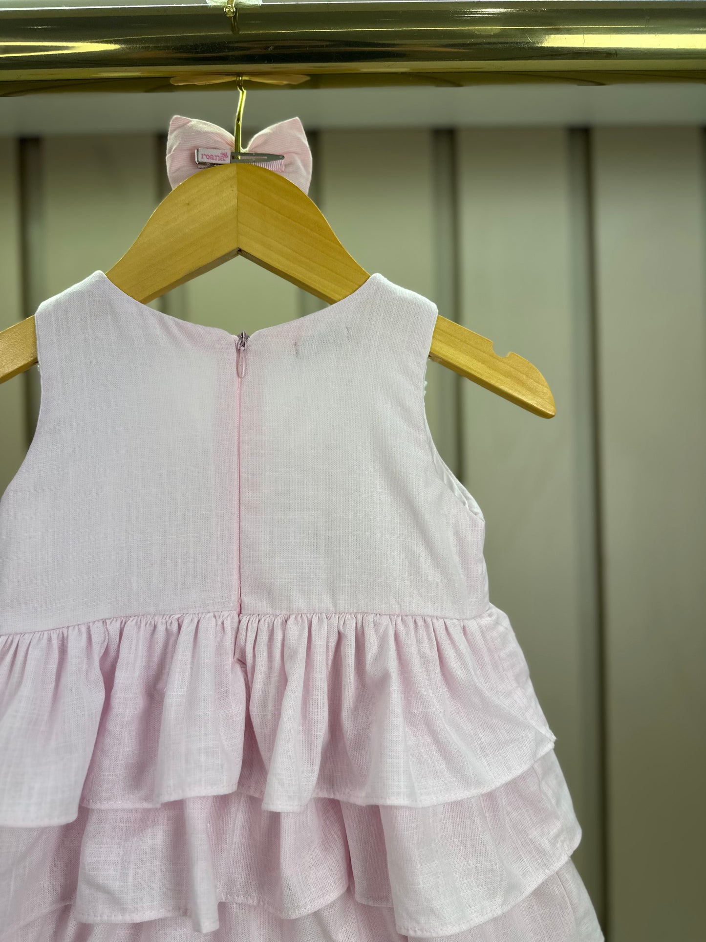 Pimpão Bebê Luxo Renda Gola Busto Bordado Babados Rosa - Roana